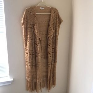 Tan short sleeve Grace and Lace cardigan